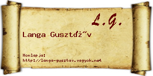 Langa Gusztáv névjegykártya